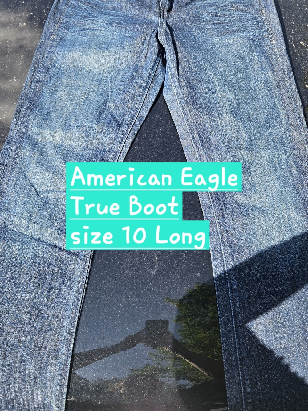 American Eagle Outfitters Men's Bootcut Jeans - Light Blue Wash